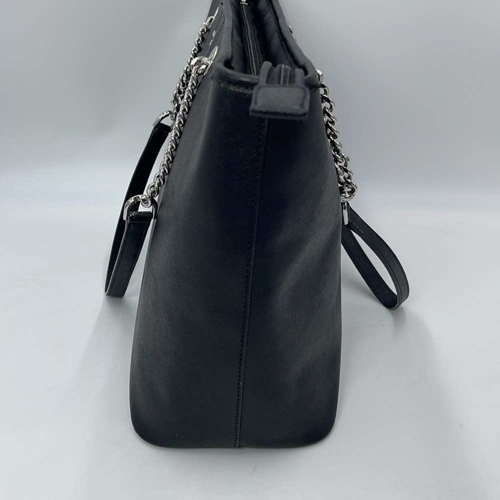 Michael Kors MK Jet Set Travel Chain Multifunction Leather Tote Black - Picture 4 of 11
